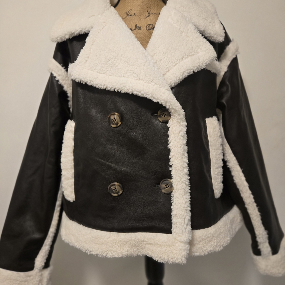 Levi's Black and Cream Leather Jacket